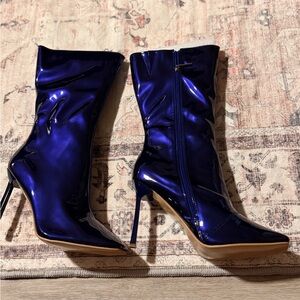 Elegant Blue Stiletto Boots